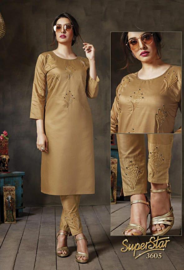 Superstar 2 Fancy Ethnic Wear Silk Designer Kurti With Bottom Collection